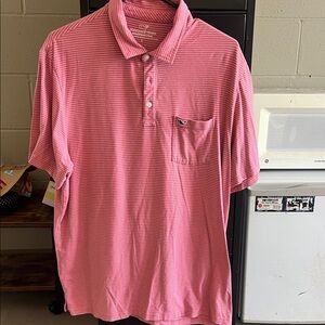 Vineyard Vines Pink & White Thin-Striped Men’s Polo